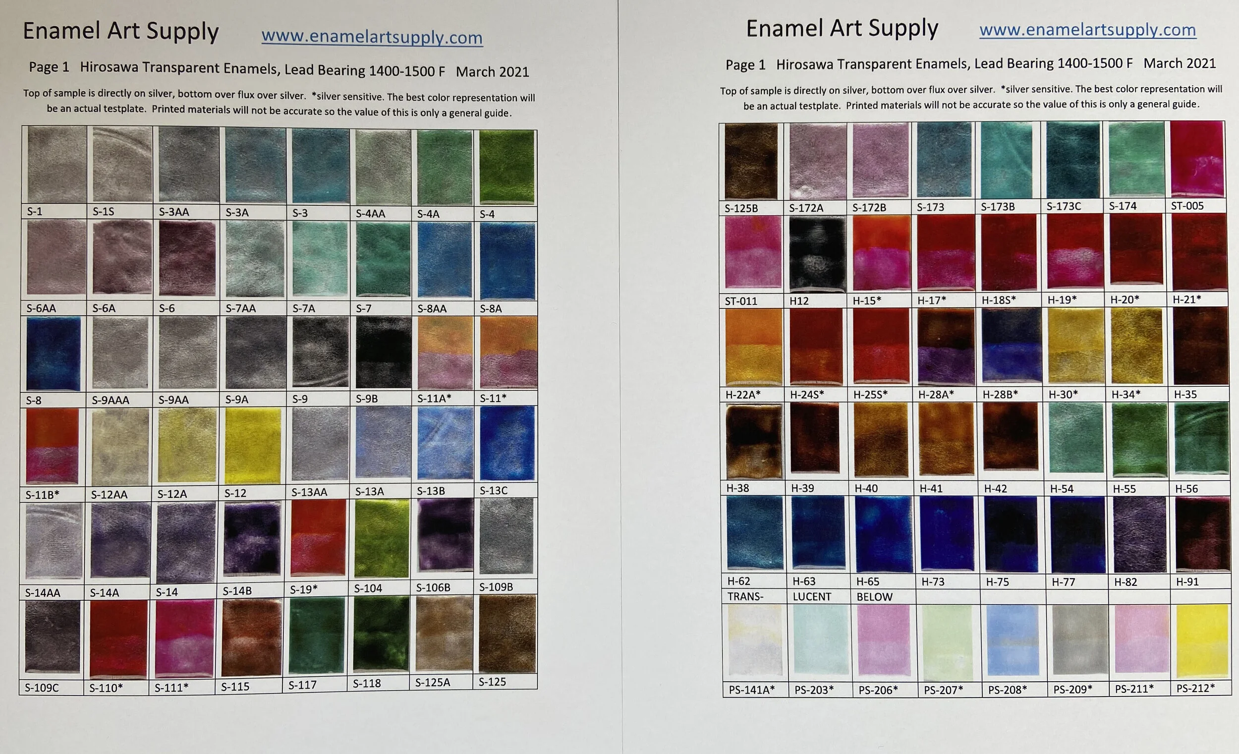 三原順　All Color Works Color Charts — Enamel Art Supply